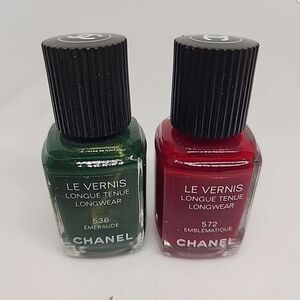 2 Chanel  Le Vernis Nail Polish  Color Red 572 Green  536 New Authentic (343)
